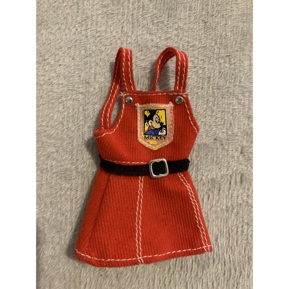 Barbie Other - BARBIE DRESS JUMPER DISNEY FUN 1997 RED MICKEY MOUSE BLACK BELT DOLL CLOTHES